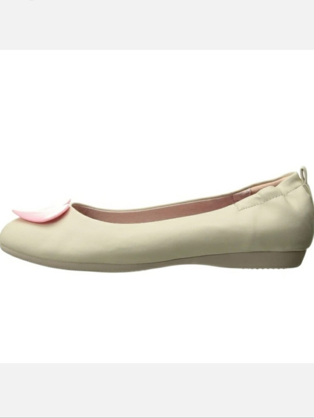 Pinup Couture | Olive-05 Cream Heart Flats - Picture 6 of 11